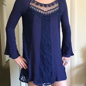 Blu pepper flowy lace tunic sun dress